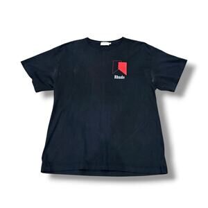 Rhude Track Logo T-Shirt ‘Black’ | Size LARGE